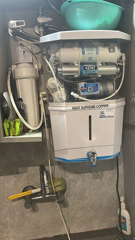 5 star review for Kent RO repair service in West Delhi with pump and filter replacement